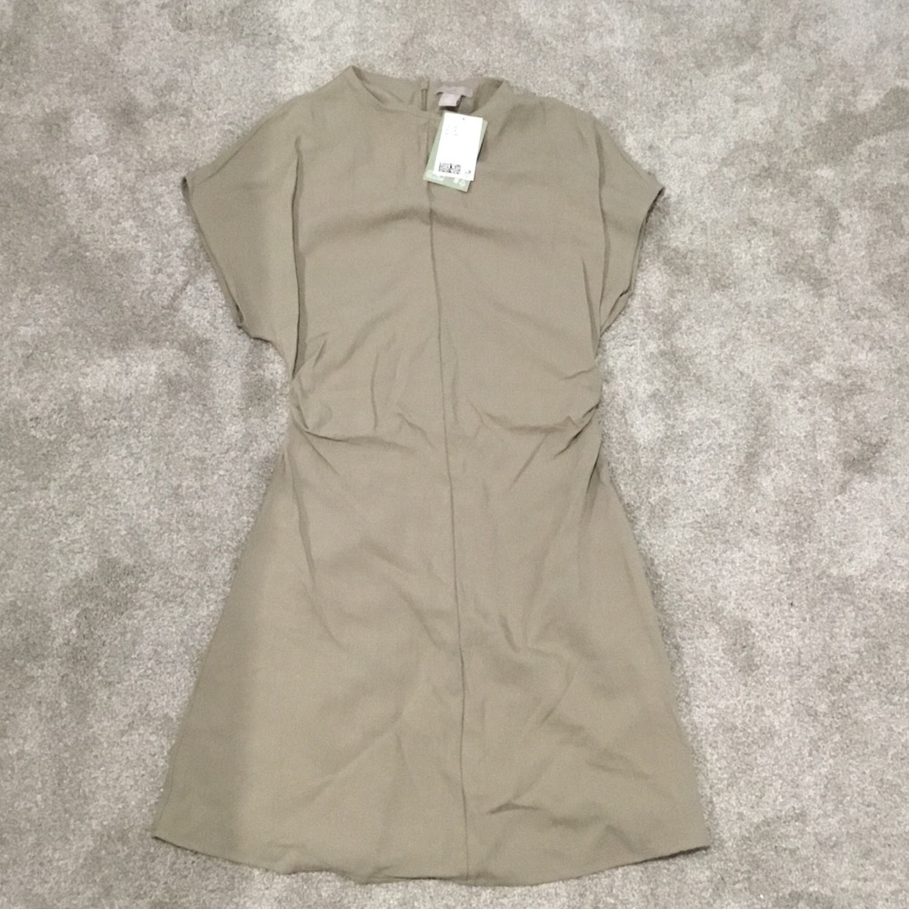 H&M Taupe Short-Sleeve Mini Dress